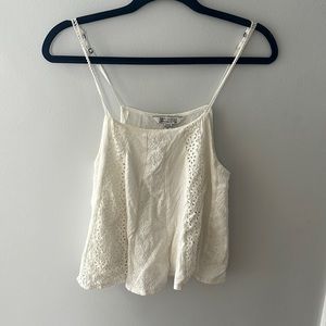 Cream lined cute detail tank top American eagle